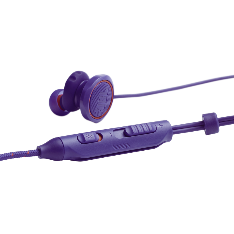 JBL Quantum 50 - Purple - Wired in-ear gaming headset with volume slider and mic mute - Detailshot 1 image number null